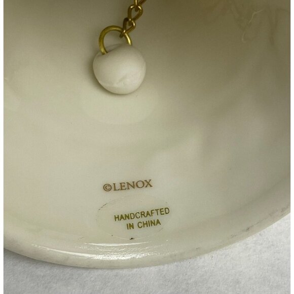 Vintage Lenox Snowflake Bell 3.5" Gold Accents Cream Porcelain Holiday Decor - Picture 3 of 9